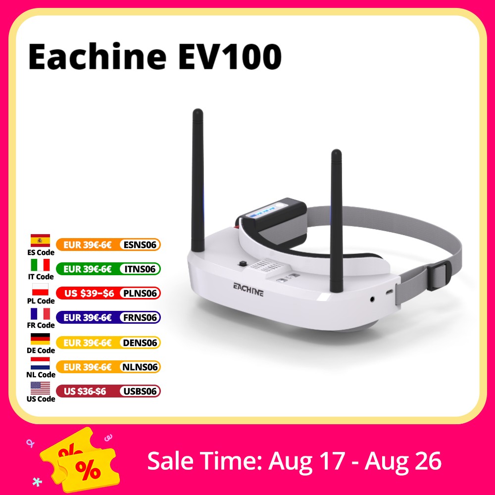Eachine EV100 720*540 5.8G 72C - Fpv Drone Goggles avaliação e preço